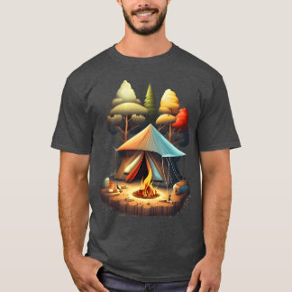 Camping Inent Design Mädchen T-Shirt