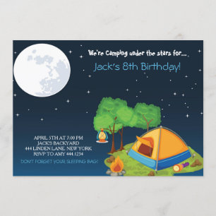 Camping Invitations de fête d'anniversaire