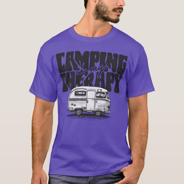 Camping is my therapy funny sayings T-Shirt (Vorderseite)