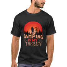 Camping Is My Therapy Retro Sunset Hiking Adventur