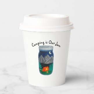 Camping is Our Jam Tent and Mountains in Jar Pappbecher