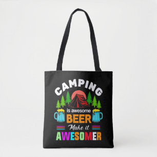 Camping ist großartiges Bier Macht es noch großart Tasche
