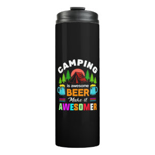 Camping ist großartiges Bier macht es noch großart Thermosbecher