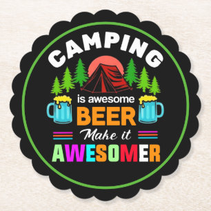 Camping ist großartiges Bier macht es noch großart Untersetzer
