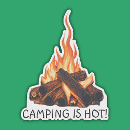 Camping ist heiß! Wasserfest Aufkleber