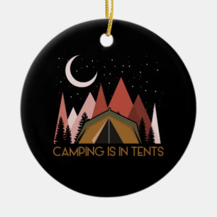 Camping ist im Zehnten Camping Keramik Ornament