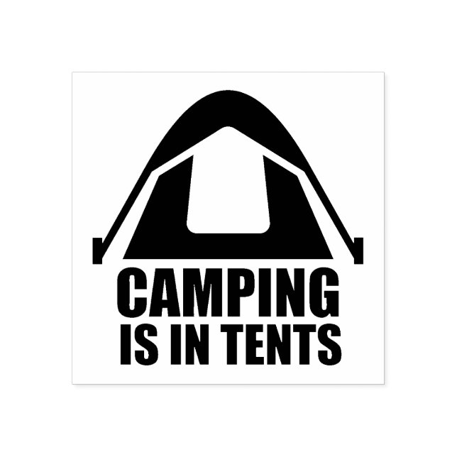 Camping ist in Zelten Gummistempel (Prägung)
