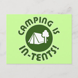 Camping ist in Zelten Postkarte