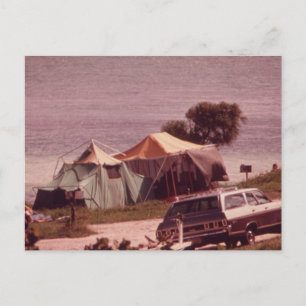 Camping ist in Zelten! - VINTAG Postkarte