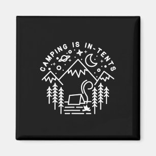 Camping ist intensive Linienkunst Lustig Outdoor-W Magnet
