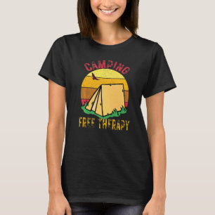 Camping ist kostenlose Therapie Wildniswald Sonnen T-Shirt