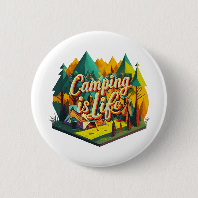 Camping ist Leben Button (Vorderseite)