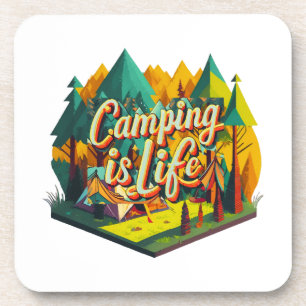 Camping ist Leben Getränkeuntersetzer