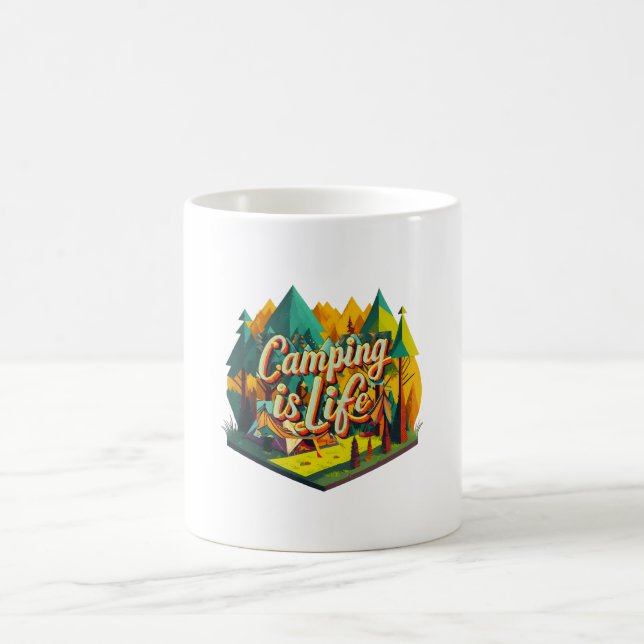 Camping ist Leben Kaffeetasse (Mittel)