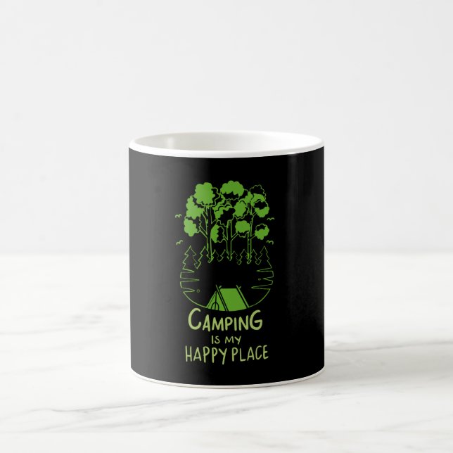 Camping ist mein glücklicher Ort Kaffeetasse (Mittel)