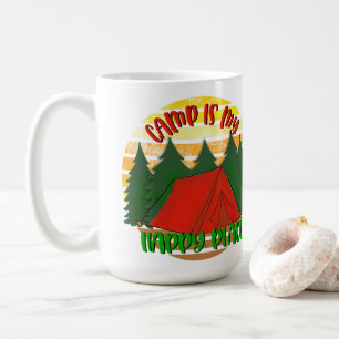 Camping ist mein glücklicher Ort Kaffeetasse