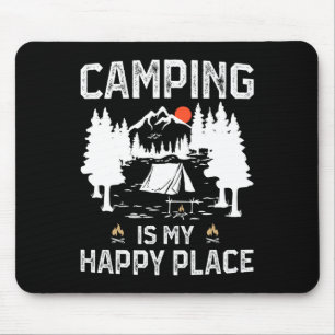 Camping ist mein glücklicher Ort Lustiger Camper W Mousepad