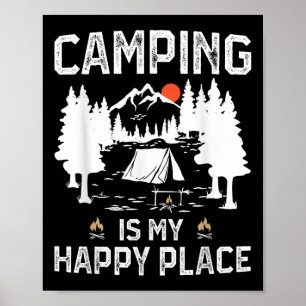 Camping ist mein glücklicher Ort Lustiger Camper W Poster
