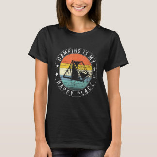 Camping ist mein glücklichster Ort Wandernder Kump T-Shirt