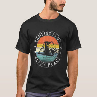 Camping ist mein glücklichster Ort Wandernder Kump T-Shirt