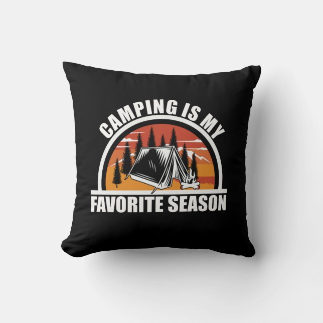 Camping ist mein Lieblingsslogan Kissen (Vorderseite)