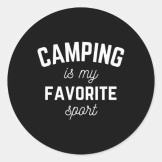 Camping ist mein Lieblingssport Lustige Camper Gla Runder Aufkleber