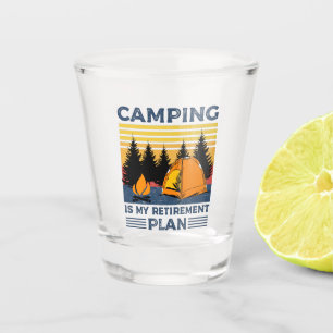 Camping ist mein Rentenplan Funny Camping Geschenk Schnapsglas