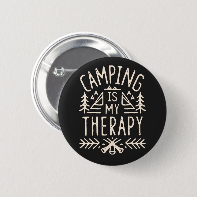 Camping ist mein Therapielustiger Camper Button (Vorne & Hinten)