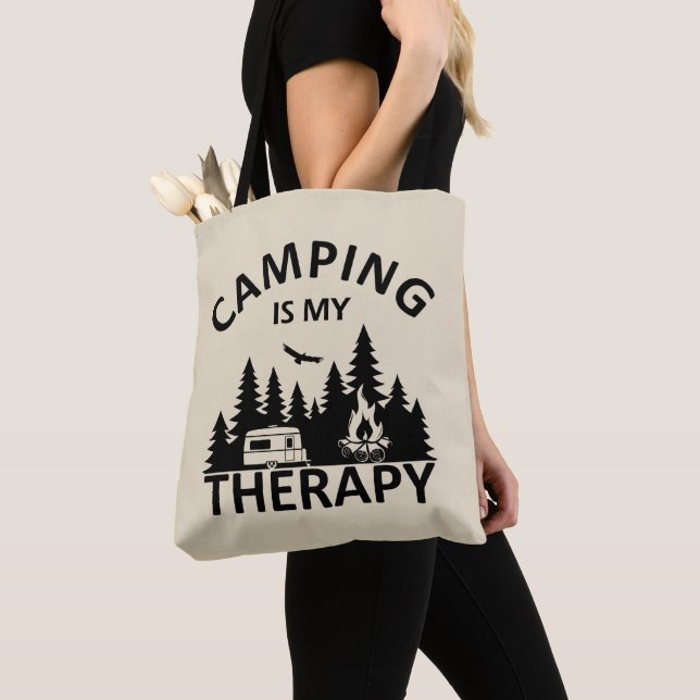 Camping ist mein Therapiewitterungsmotto Tasche (Von Nahem)