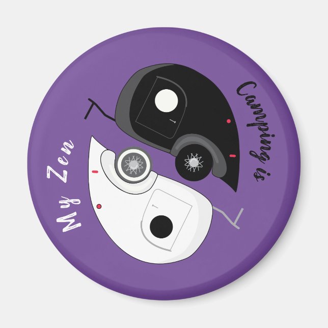 Camping ist mein Zen Yin Yang Teardrop Trailer Magnet (Vorne)