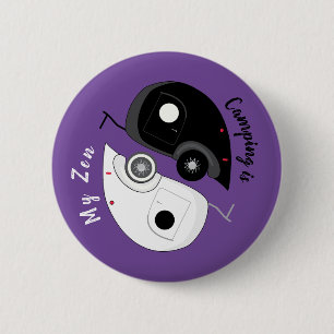 Camping ist mein Zen Ying Yang Teardrop Trailer Button