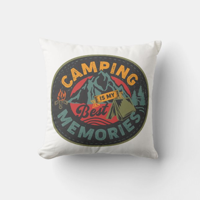 Camping ist meine beste Erinnerungen Kissen (Vorderseite)