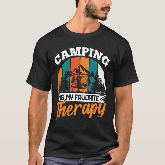 Camping ist meine Lieblingstherapie Funny Camper C T-Shirt (Vorderseite)