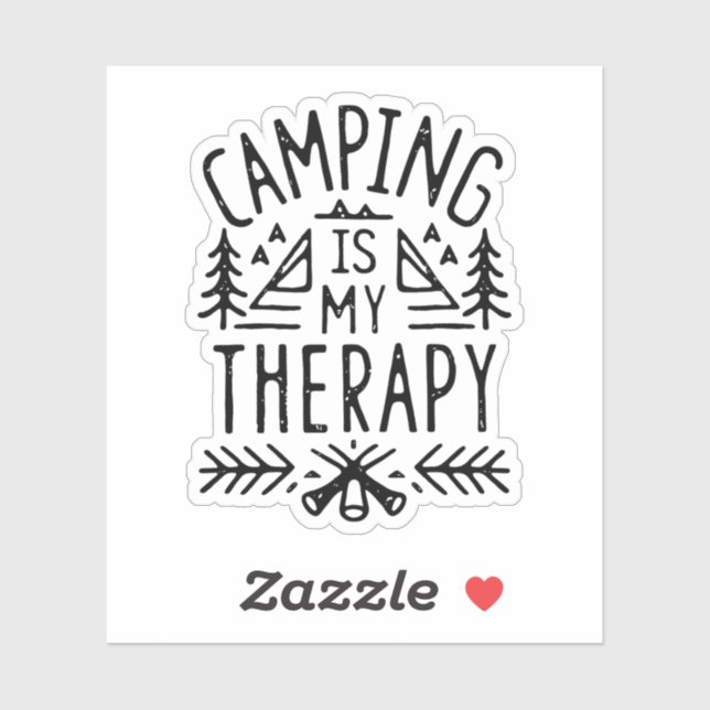 Camping ist meine Therapie Aufkleber (Blatt)