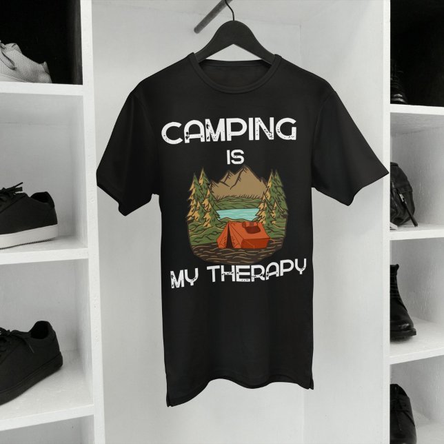 Camping ist meine Therapie Camping Liebhaber T-Shirt (Von Creator hochgeladen)