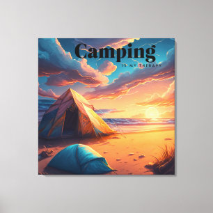 Camping ist meine Therapie Digitale Kunst Leinwanddruck