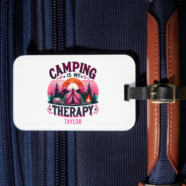 Camping ist meine Therapie Gepäckanhänger (Vorderseite Insitu 4)