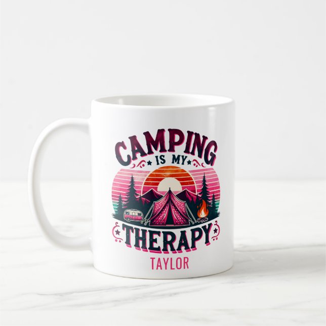 Camping ist meine Therapie Kaffeetasse (Links)