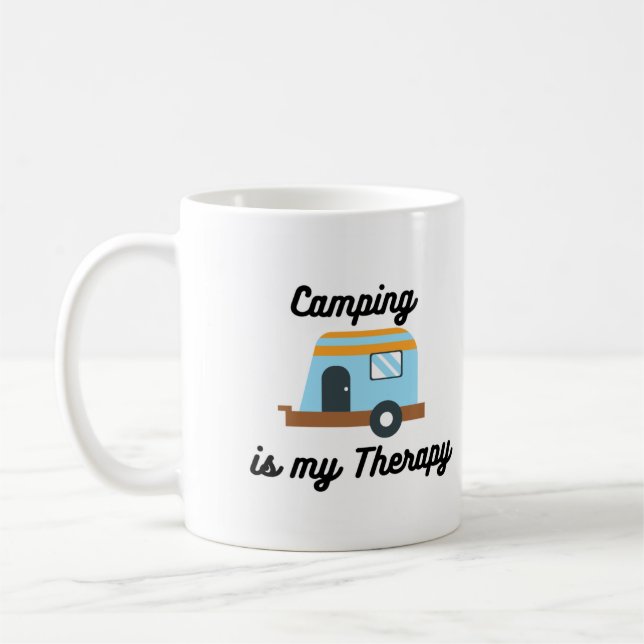 Camping ist Meine Therapie Kaffeetasse (Links)
