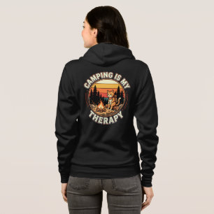 Camping ist meine Therapie Katzenliebhaber Outdoor Hoodie