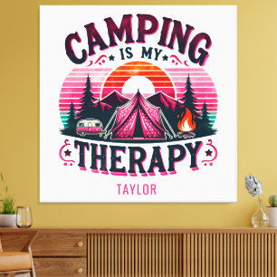 Camping ist meine Therapie Leinwanddruck