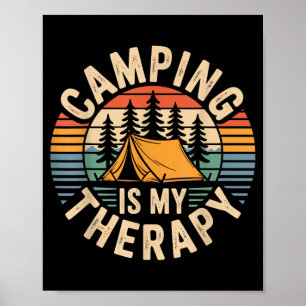 Camping ist meine Therapie lustiger Camper Poster