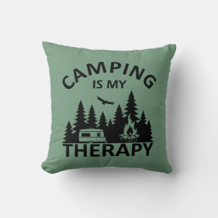Camping ist meine Therapie lustiger Camper-Slogan Kissen