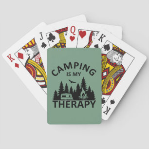 Camping ist meine Therapie lustiger Camper-Slogan Spielkarten