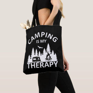 Camping ist meine Therapie lustiger Camper-Slogan Tasche