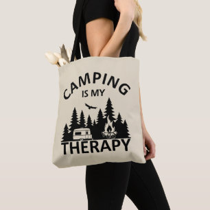 Camping ist meine Therapie lustiger Camper-Slogan Tasche