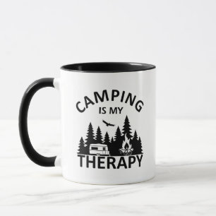 Camping ist meine Therapie lustiger Camper-Slogan Tasse