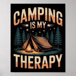 Camping ist meine Therapie Lustiges Outdoor-Lagerf Poster