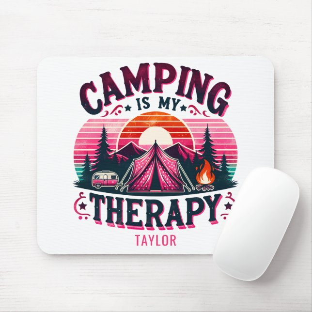 Camping ist meine Therapie Mousepad (Mit Mouse)
