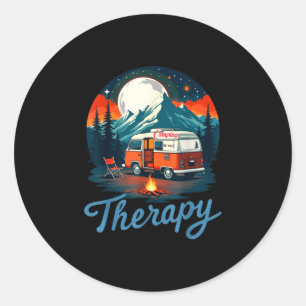 Camping ist meine Therapie Runder Aufkleber